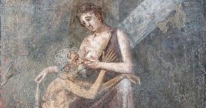 Micon and Pero, ancient Roman fresco (45-79 AD), Pompeii, Italy. (Stefano Bolognini)