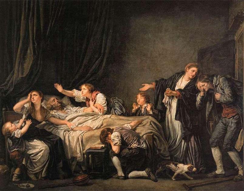 The Father’s death by Jean Baptise Grueze (1770) (Public Domain)